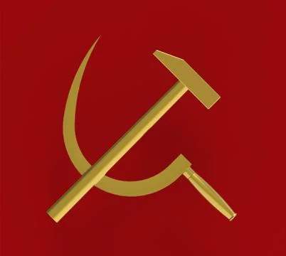Hammer and sickle, 3d render Stock Illustration
