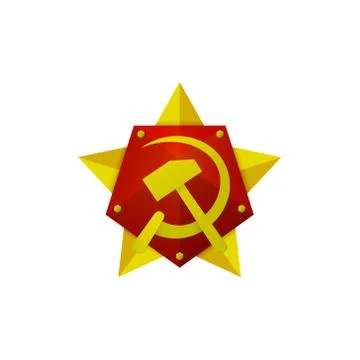 Hammer and Sickle Soviet modern star logo on the flat-style, high-quality Stock Illustration