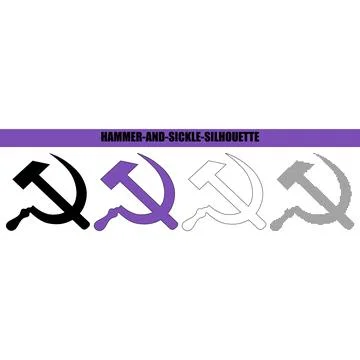 Hammer and sickle symbol in different styles during a presentation Isolated.. Stock Illustration