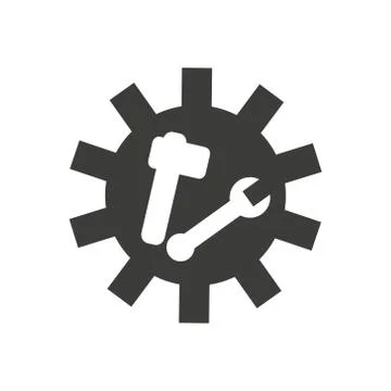 Hammer and spanner on a white backround EPS 10 Illustrazione stock