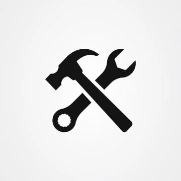 Hammer and wrench icon vector illustration Illustrazione stock