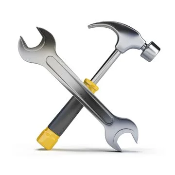 Hammer and wrench Stock Illustration