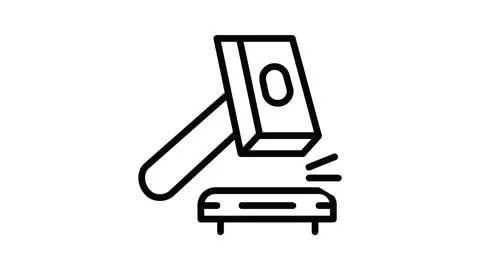 Hammer on anvil icon animation Stock Footage 151263187