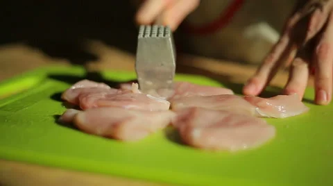 Hammer beats meat Stock Footage 42694215