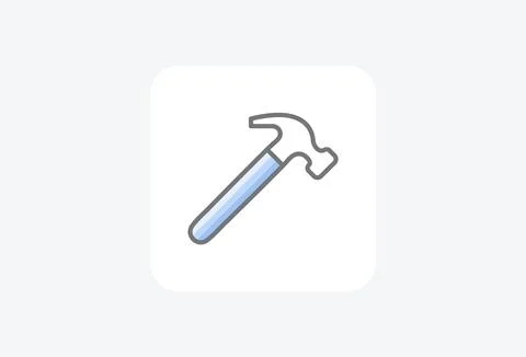 Hammer, build fully editable vector fill icon Stock Illustration
