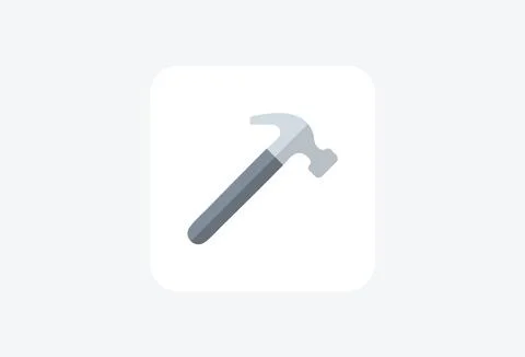 Hammer, build fully editable vector fill icon Stock Illustration
