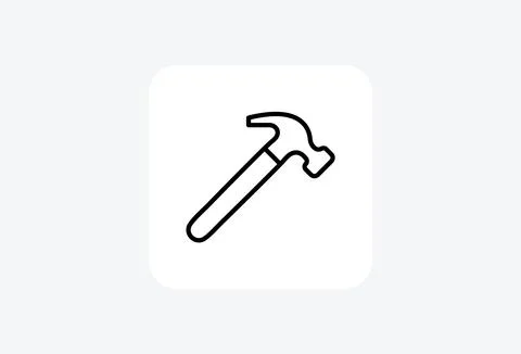 Hammer, build fully editable vector fill icon Stock Illustration