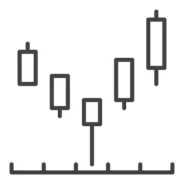 Hammer Candlestick chart vector linear icon or symbol Stock Illustration