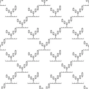 Hammer Candlestick chart vector linear seamless pattern Stock Illustration