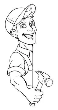 Hammer Carpenter Construction Builder Handyman Stock Illustration