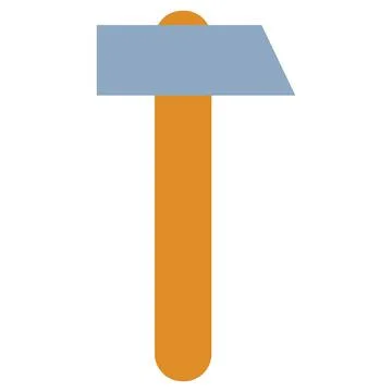 Hammer for carpentry work, flat, isolated object on white background, vector  Stock Illustration