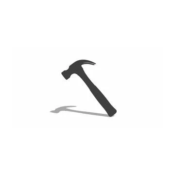 Hammer casting a shadow on white background Ilustración de archivo