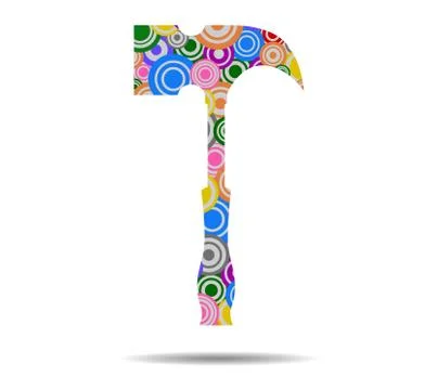 Hammer circles icon vector Stock Illustration