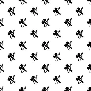 Hammer clamping mites pattern vector seamless Stock Illustration