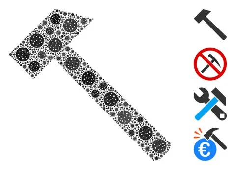 Hammer Collage of CoronaVirus Elements Ilustração Stock