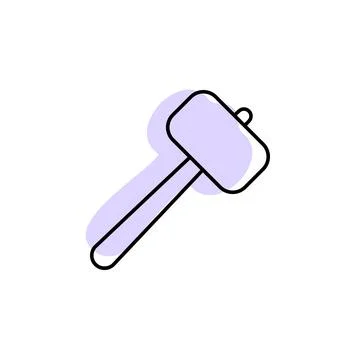 Hammer with color shadow vector icon in construction tools set Stock Illustration