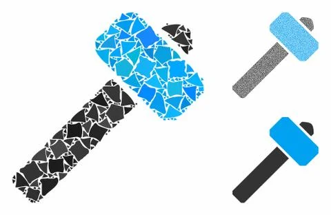 Hammer Composition Icon of Bumpy Items Illustrazione stock