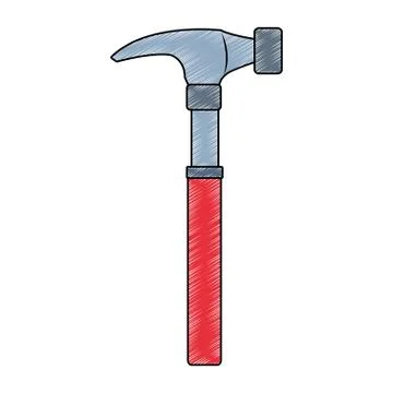 Hammer construction tool scribble Stock Illustration
