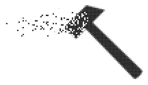 Hammer Dissolving Pixel Icon Illustrazione stock