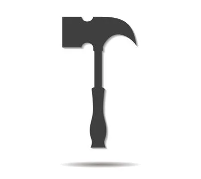 Hammer double shadow icon vector Stock Illustration