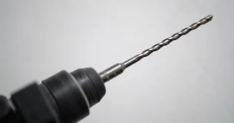 Hammer Drill Close Up Mechanism Chuck Secure Drill Bit Attachment Rotation Stock Footage 321810098