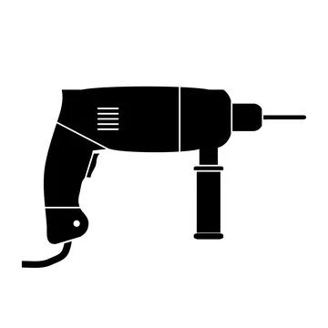 Hammer drill icon on white. Stock Illustration