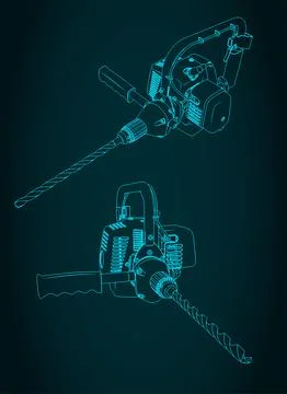 Hammer drill illustration Stock Illustration