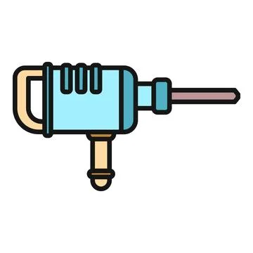 Hammer drill tool for construction and demolition work Stock Illustration