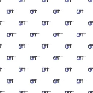 Hammer drill tool seamless pattern for construction work Stockillustratie