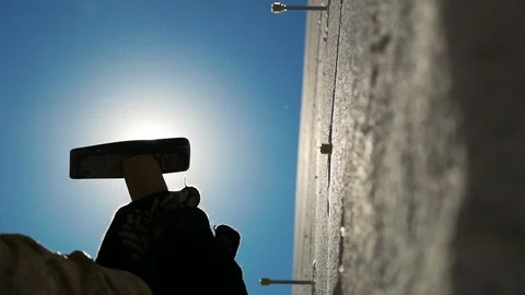 Hammer drive in nail Stock Footage 107328214