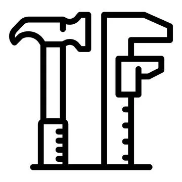 Hammer engineer icon, outline style 스톡 일러스트