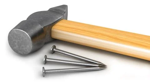 Hammer with few nails Illustration
