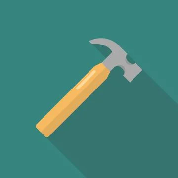 Hammer flat design Stock Illustration