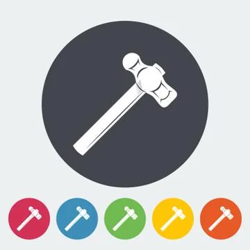 Hammer flat icon Stock Illustration