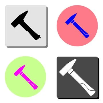 Hammer. flat vector icon Stock Illustration