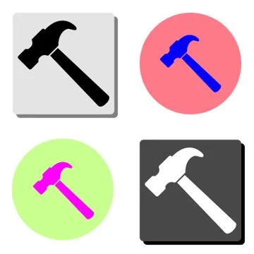 Hammer. flat vector icon Stock Illustration