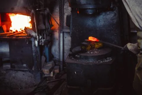 Hammer in the forge Stock Photos