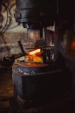 Hammer in the forge Stock Photos