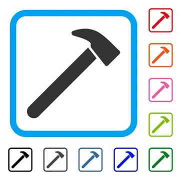 Hammer Framed Icon Stock Illustration