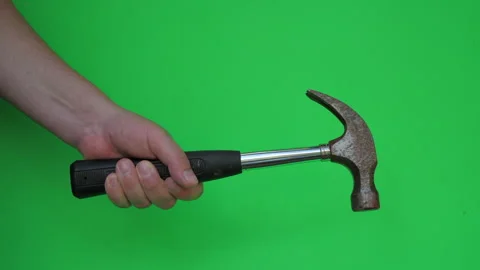 Hammer A on Green Screen Chroma Key Pt4 of 10 Stock Footage 241035409