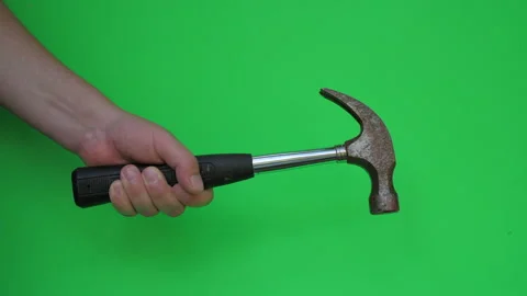 Hammer A on Green Screen Chroma Key Pt6 of 10 Stock Footage 241037582