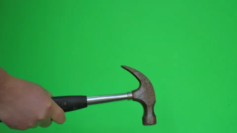 Hammer A on Green Screen Chroma Key Pt7 of 10 Stock Footage 241038280