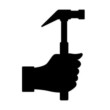 Hammer in hand Stock Illustration