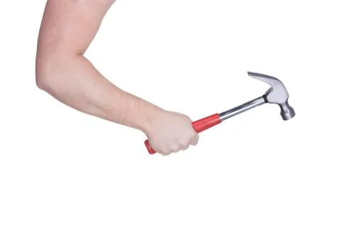 Hammer in hand Stock Photos