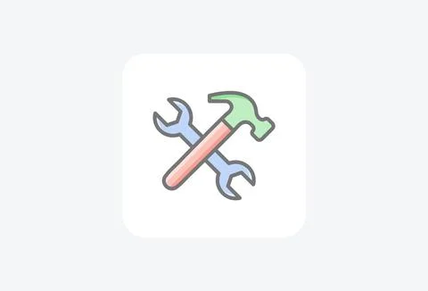Hammer, handyman fully editable vector fill icon Illustrazione stock