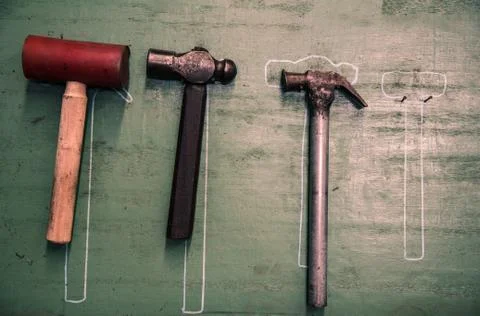 Hammer hanging Stock Photos