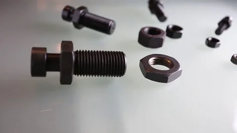 Hammer head bolts and nuts Stock Footage 82357935