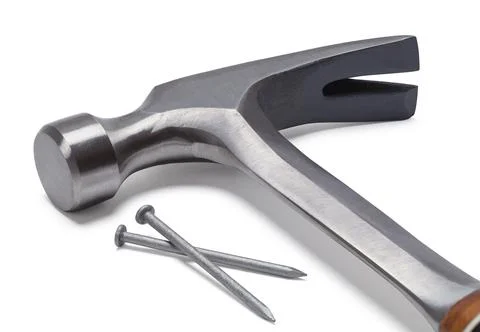 Hammer Head With Nails Stock Photos