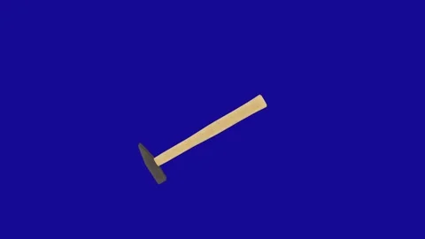Hammer hit the ground blue screen Stock Footage 322790649