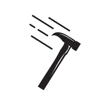 Hammer hits icon Stock Illustration
